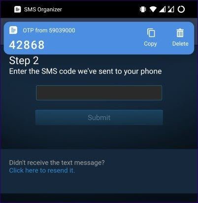 Código SMS verificar móvil