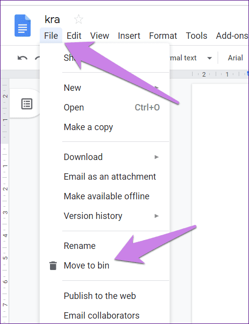 Google Drive Sheets no elimina archivos de forma permanente 4