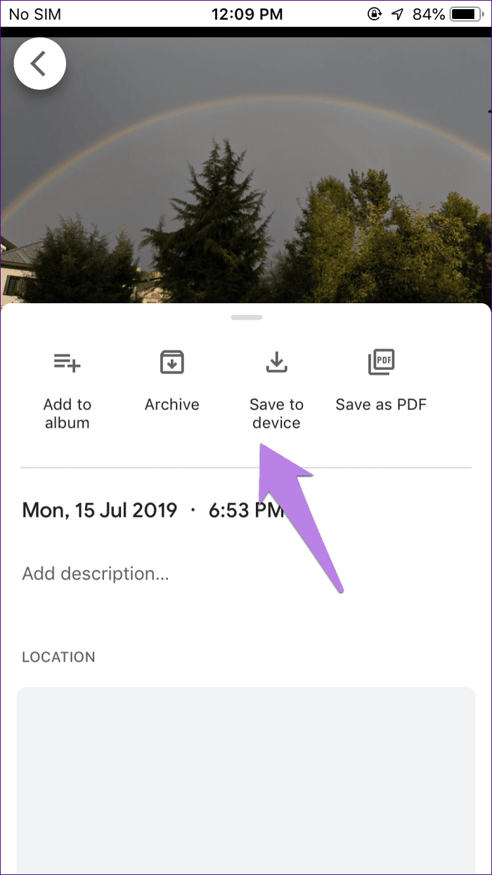 Google Photos guardar en el dispositivo no funciona 2