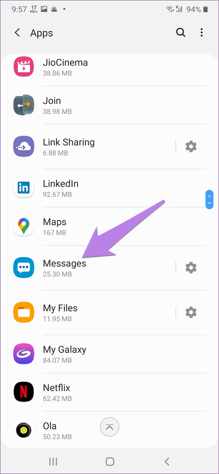 El sonido de los mensajes no funciona en Samsung Android 19