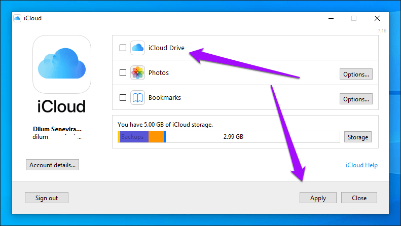 I Cloud Drive Cambiar la ubicación de la carpeta de Windows 2