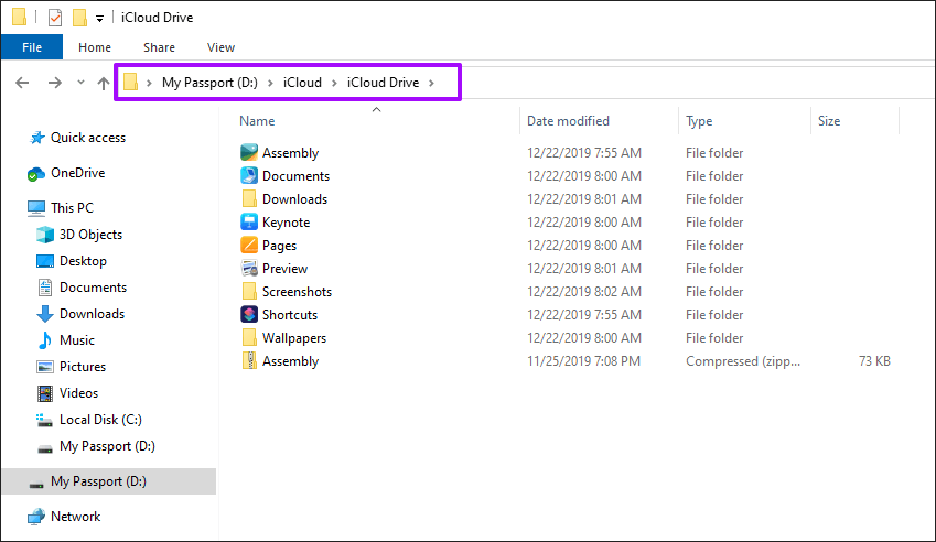 I Cloud Drive Cambiar ubicación de carpeta Windows 10