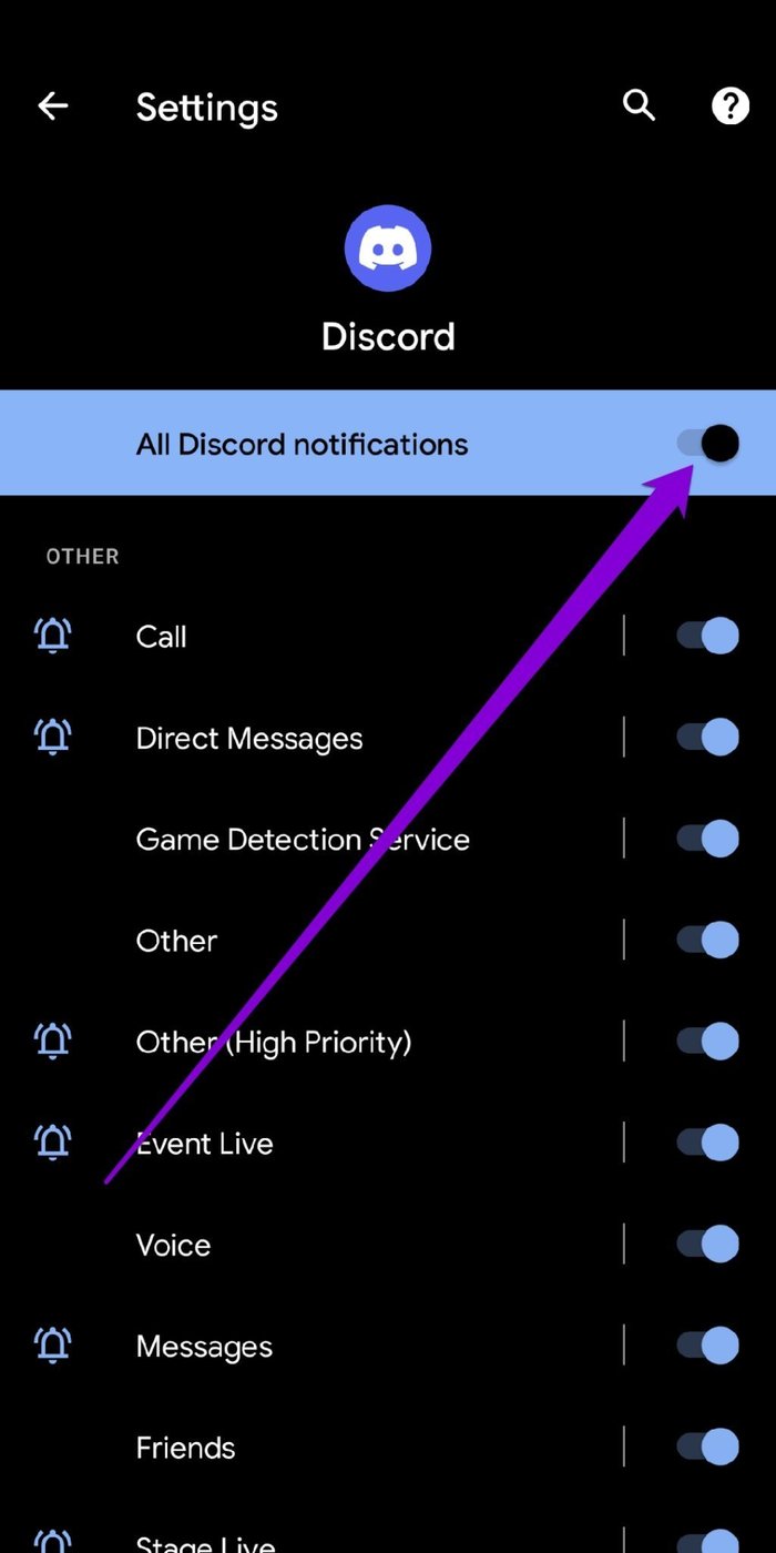 Habilitar notificación de discordia en Android