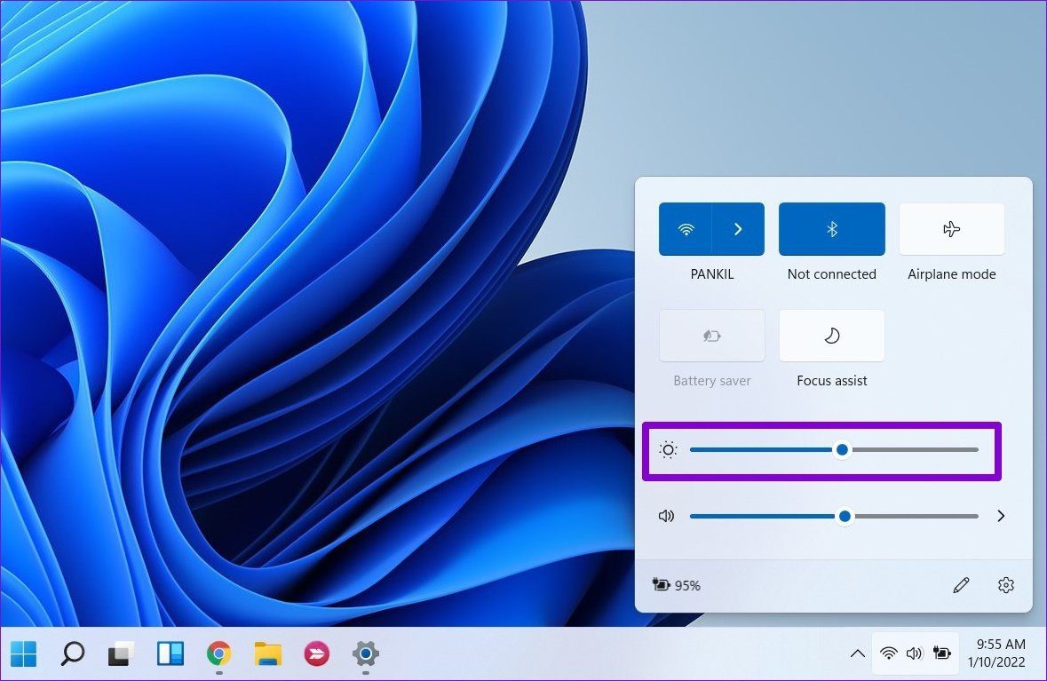 Reducir el brillo en Windows 11