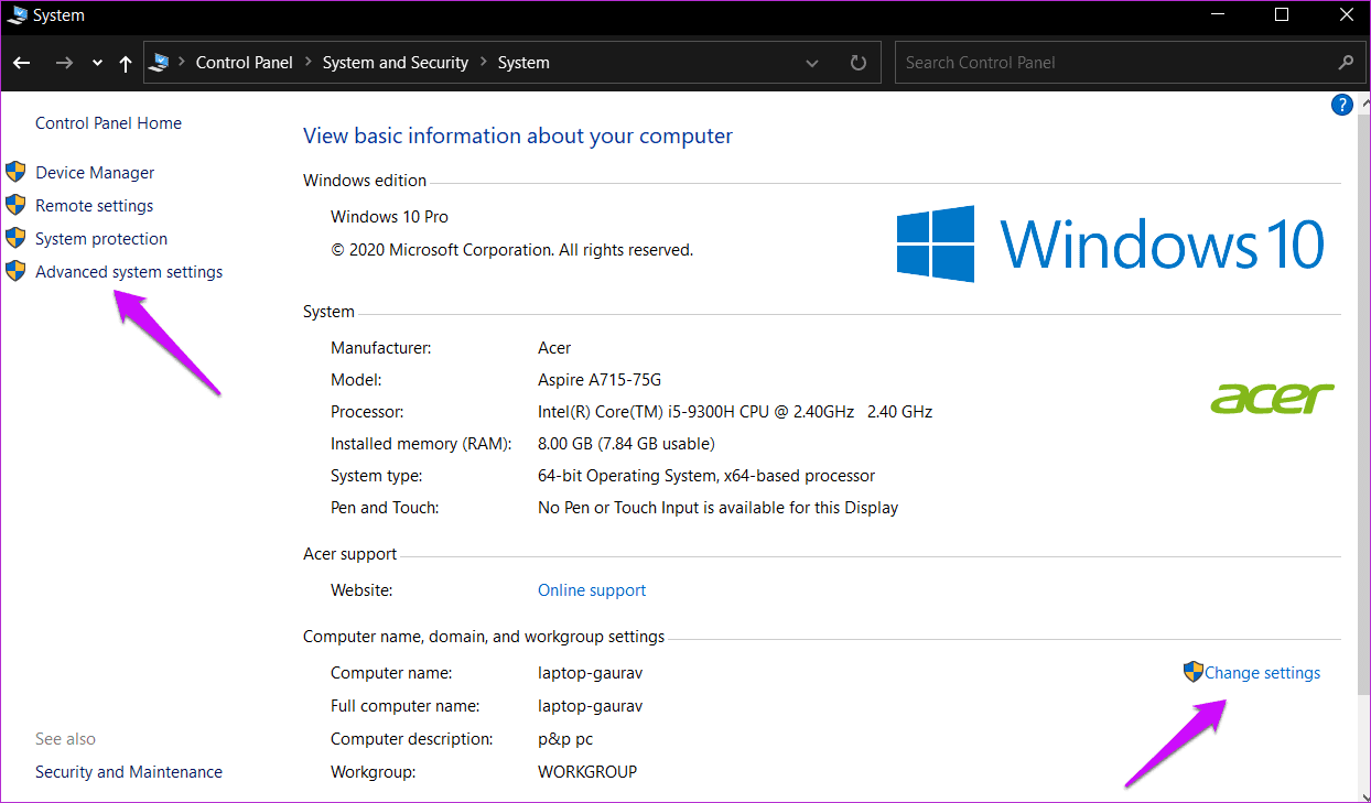 Cambiar el nombre de la computadora en Windows 10 4