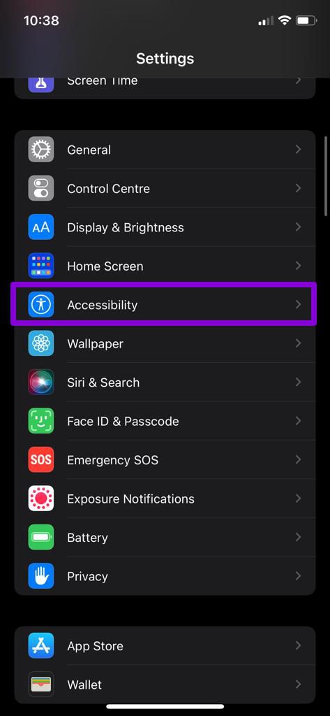 Configuración de accesibilidad en iPhone