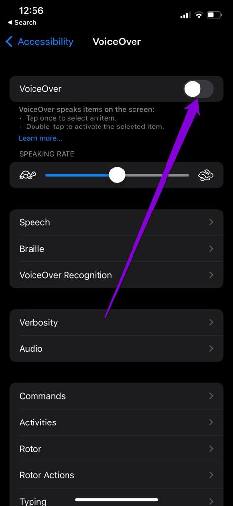 Desactivar VoiceOver en iPhone