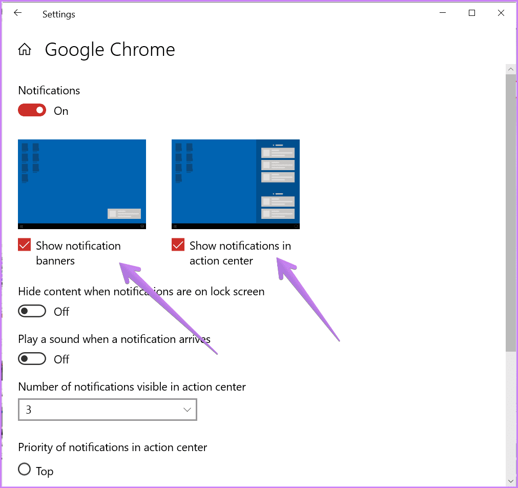 El banner de notificación de Windows 10 no muestra 3