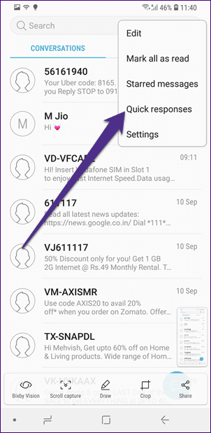 Consejos para mensajes de texto SMS Samsung Tips 13