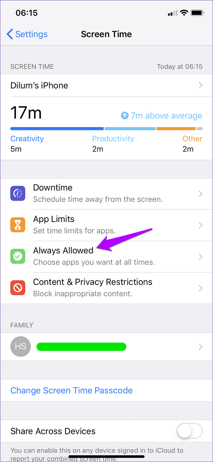 iOS Fix 14 Tiempo de pantalla faltante
