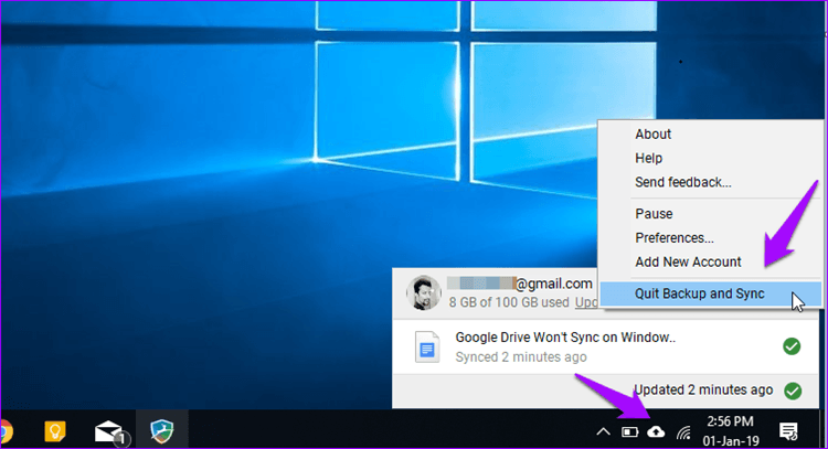 Google Drive no se sincroniza en Windows 10 2