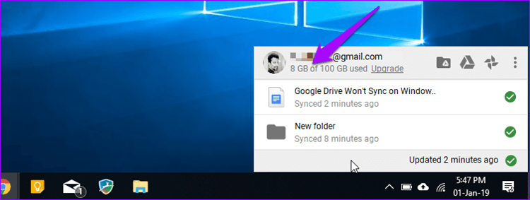 Google Drive no se sincroniza en Windows 10 16