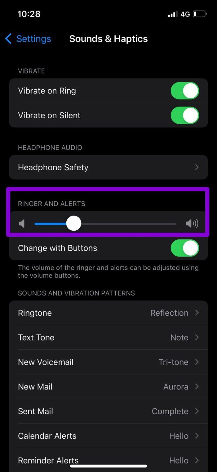 Configuración de sonido en iPhone