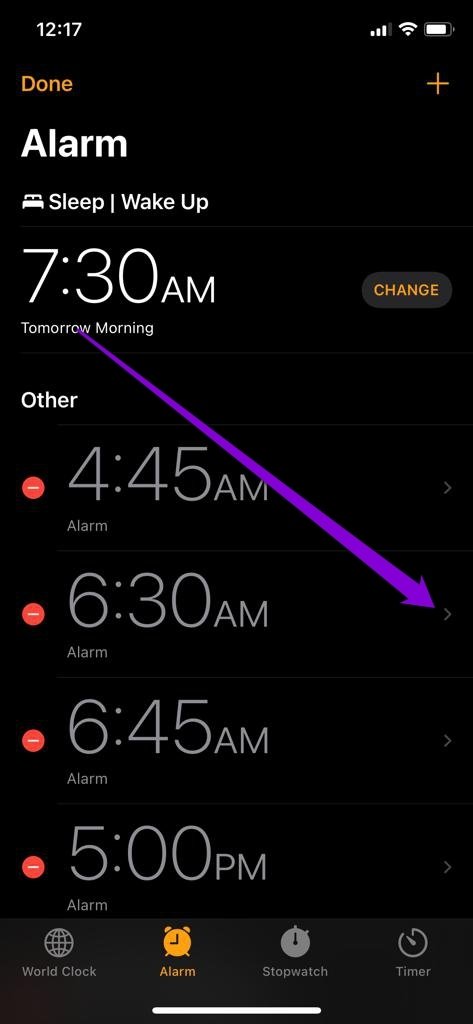 Cambiar alarma en iPhone