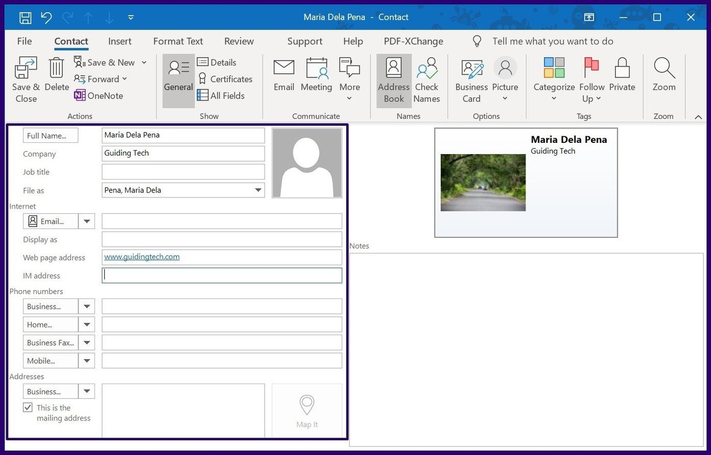 Cómo crear y usar tarjetas de presentación en Outlook Paso 13