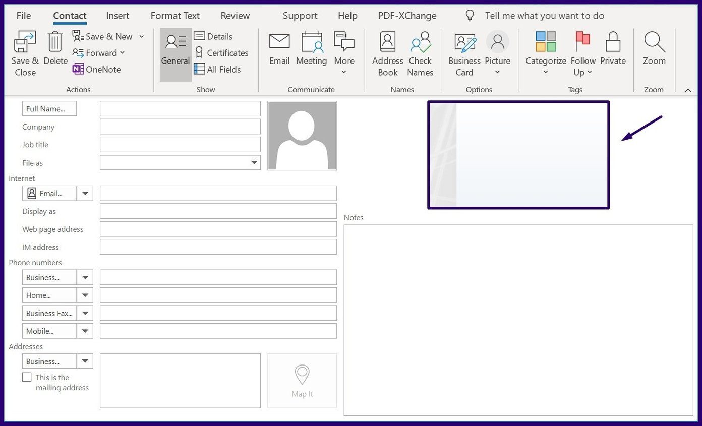 Cómo crear y usar tarjetas de presentación en Outlook Paso 4
