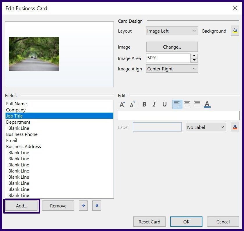 Cómo crear y usar tarjetas de presentación en Outlook Paso 11
