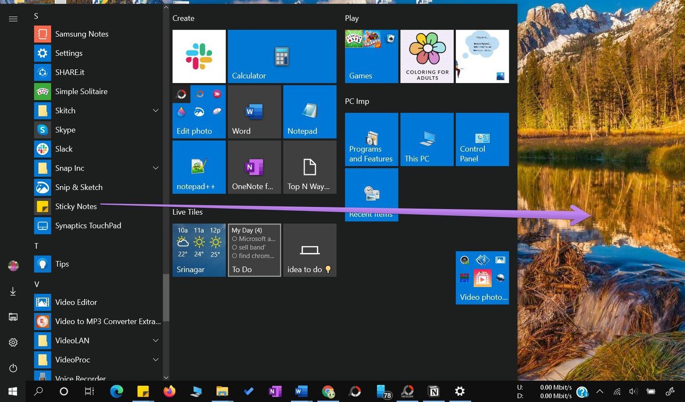 Cómo poner el acceso directo de Sticky Notes en el escritorio de Windows 3