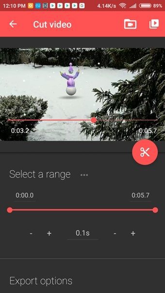 Aplicaciones de Video Trimmer para recortar y recortar videos en Android 4