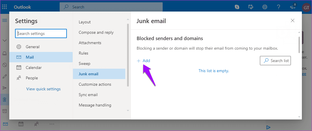 Qué sucede cuando bloquea al remitente en Outlook 7