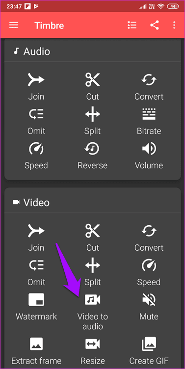 Extraer audio de video en Android 17