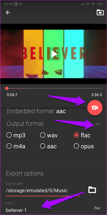 Extraer audio de video en Android 18