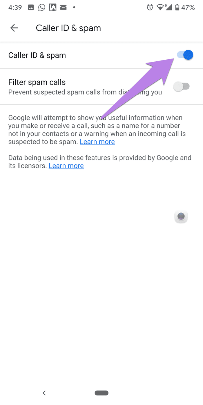 La notificación de llamadas perdidas no funciona en Android 9