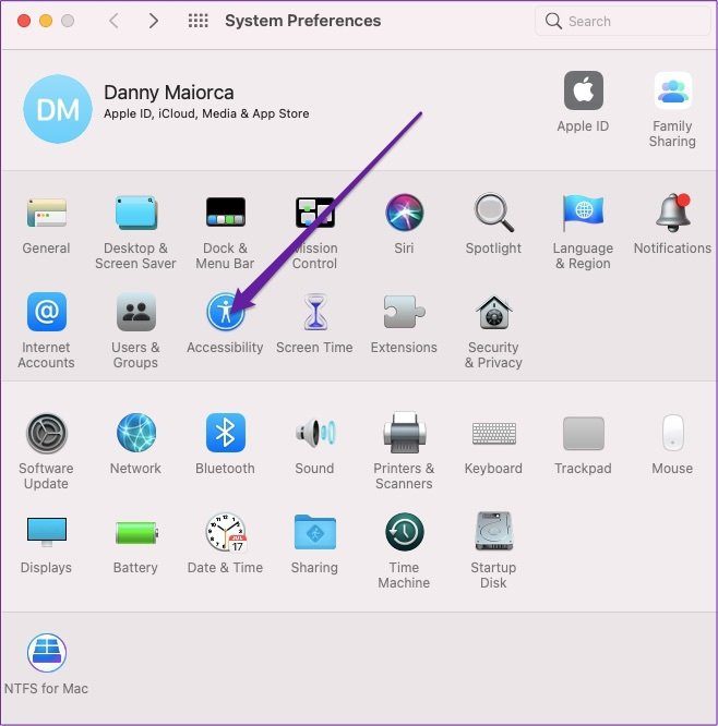 Preferencias del sistema de accesibilidad de Mac