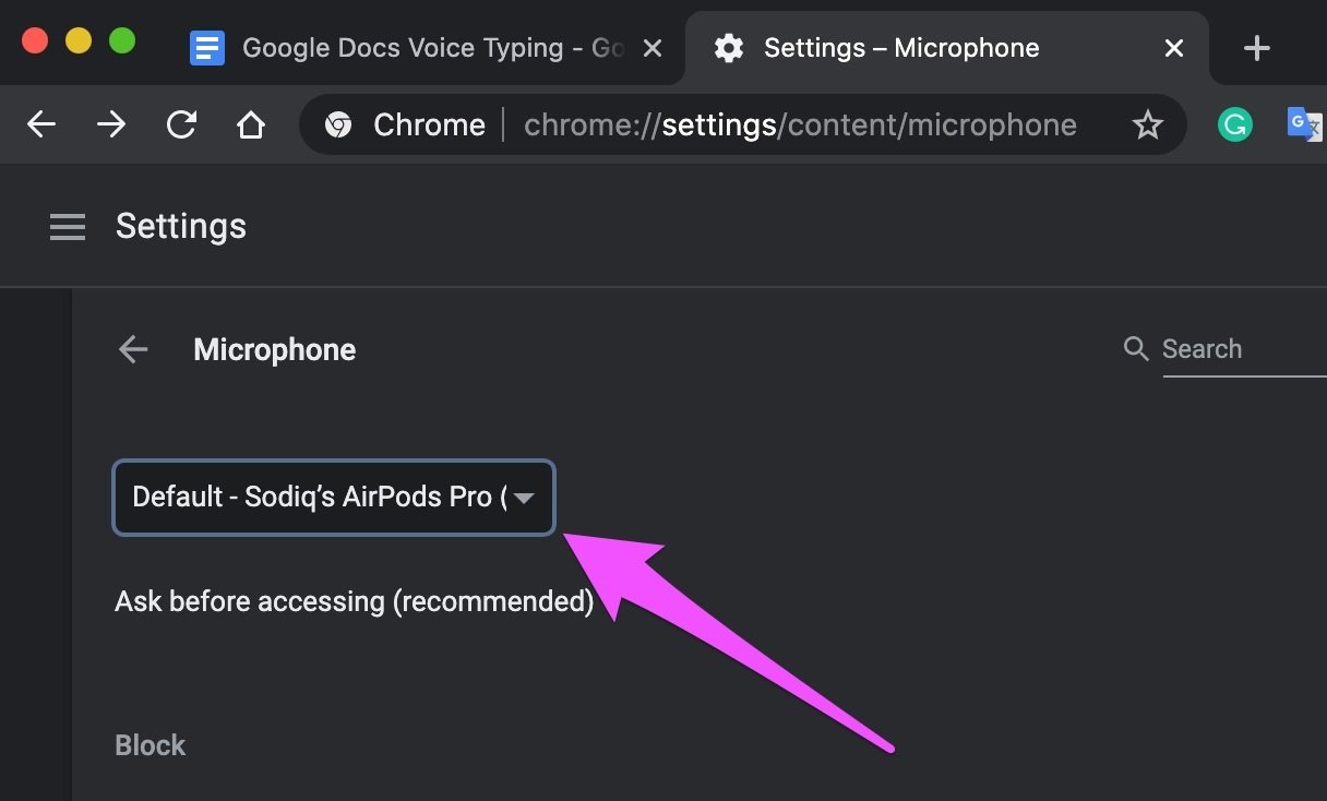 Arreglar la escritura de voz de Google Docs que no funciona 11