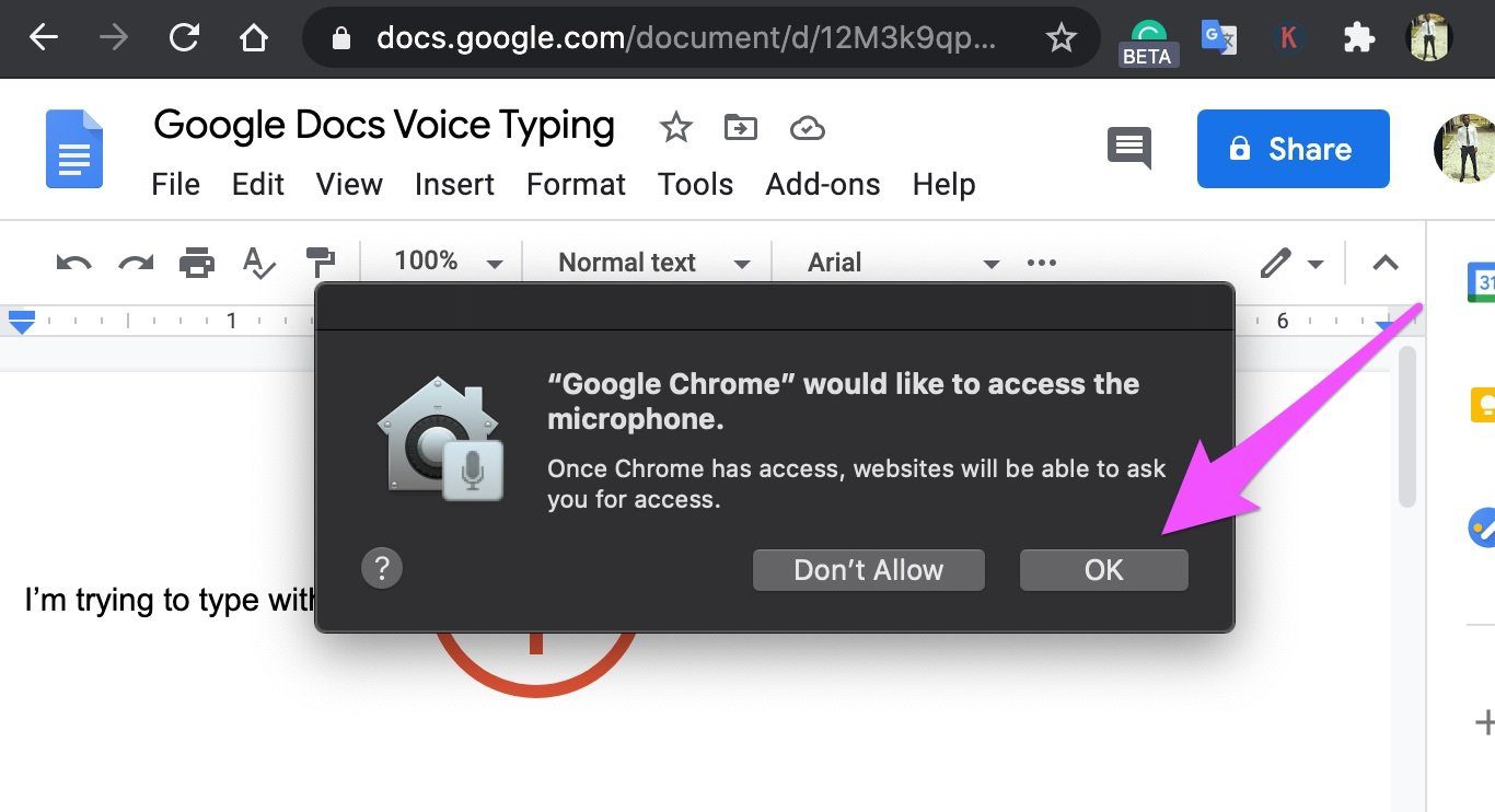 Arreglar la escritura de voz de Google Docs no funciona 03