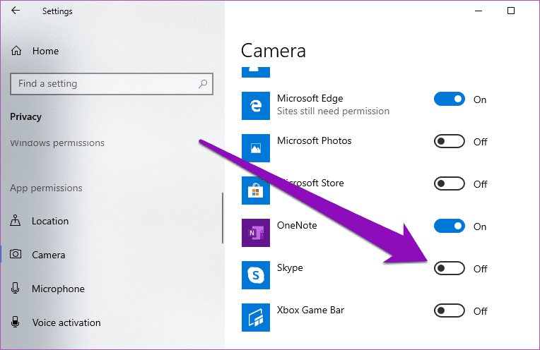 Arreglar la cámara de Skype que no funciona en Windows 10 19