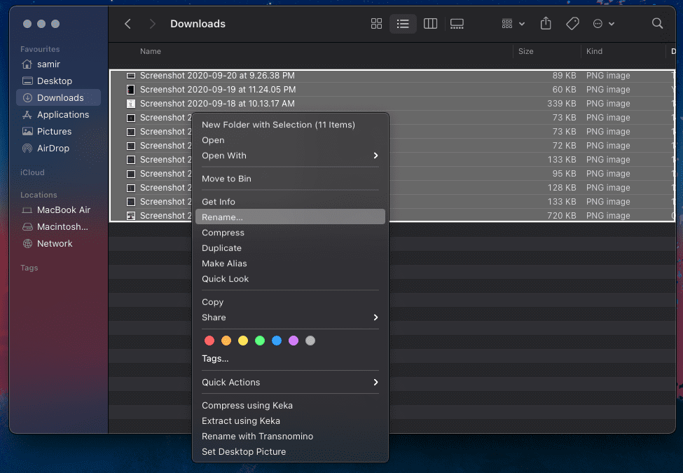 Cambiar el nombre de varios archivos en Mac 4