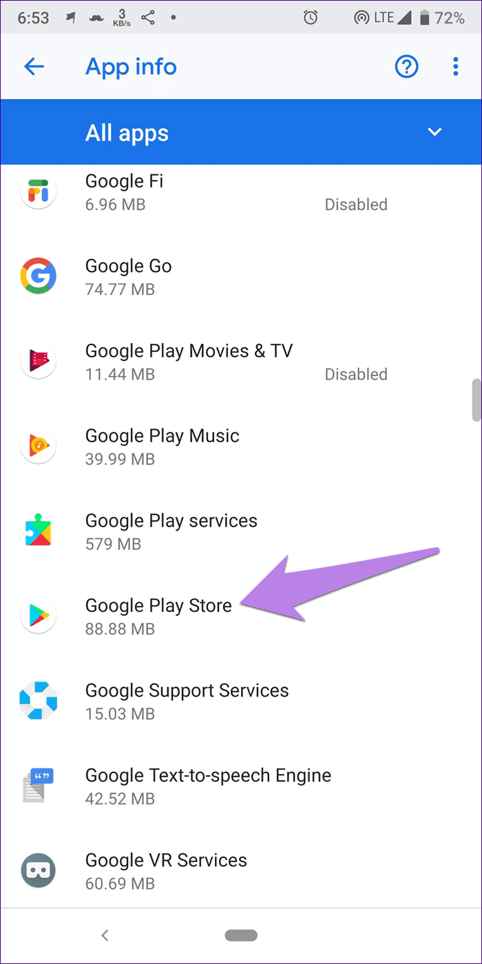 Google Play Store esperando la descarga del parche 16