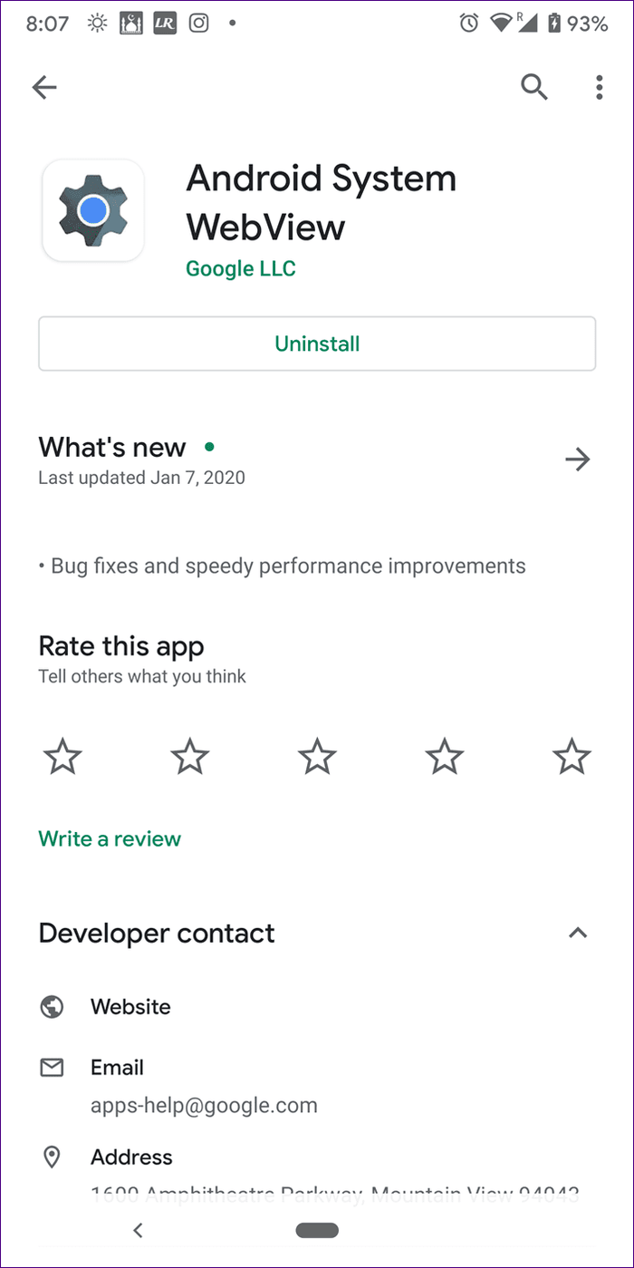 Google Play Store esperando la descarga del parche 5