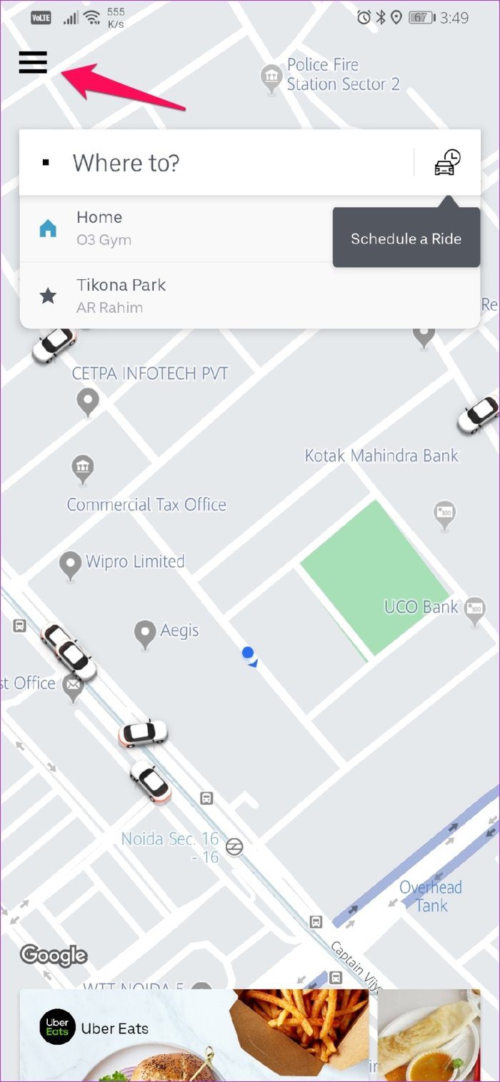 Consulta el historial de viajes de Uber 8