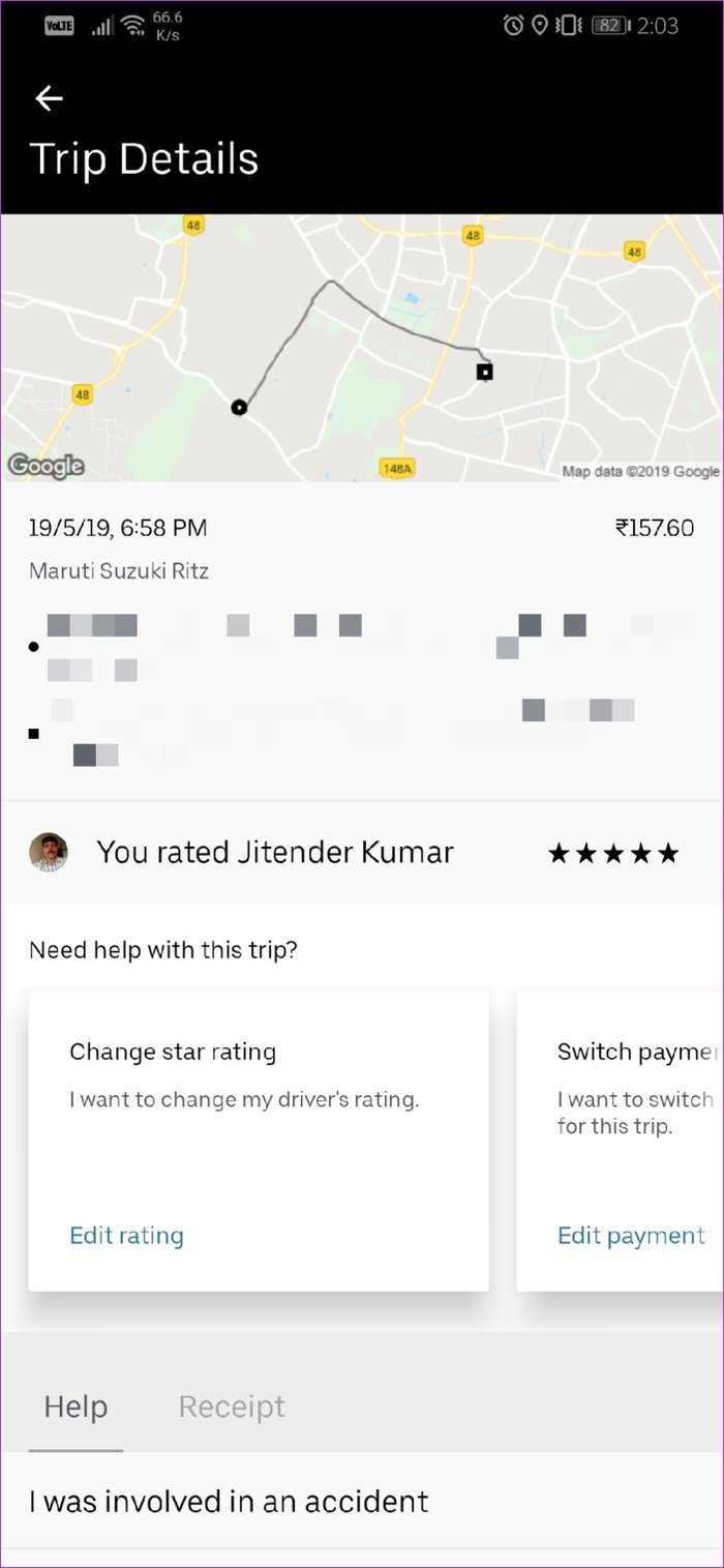Consulta el historial de viajes de Uber 11