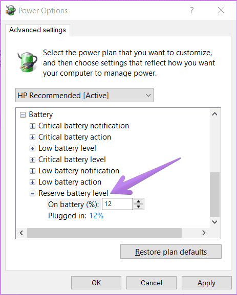 La notificación de batería baja de Windows 10 no funciona 10