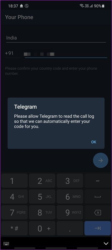 Se corrigió el error de Telegram que no enviaba el código 1
