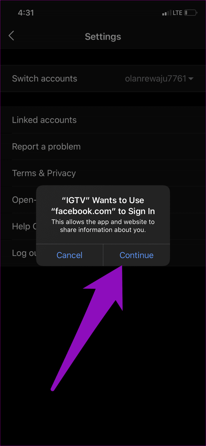 Arreglar videos igtv no compartidos Facebook móvil y escritorio 16