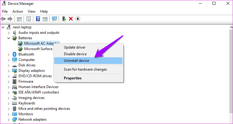 Arreglar batería no detectada en Windows 10 Error 3