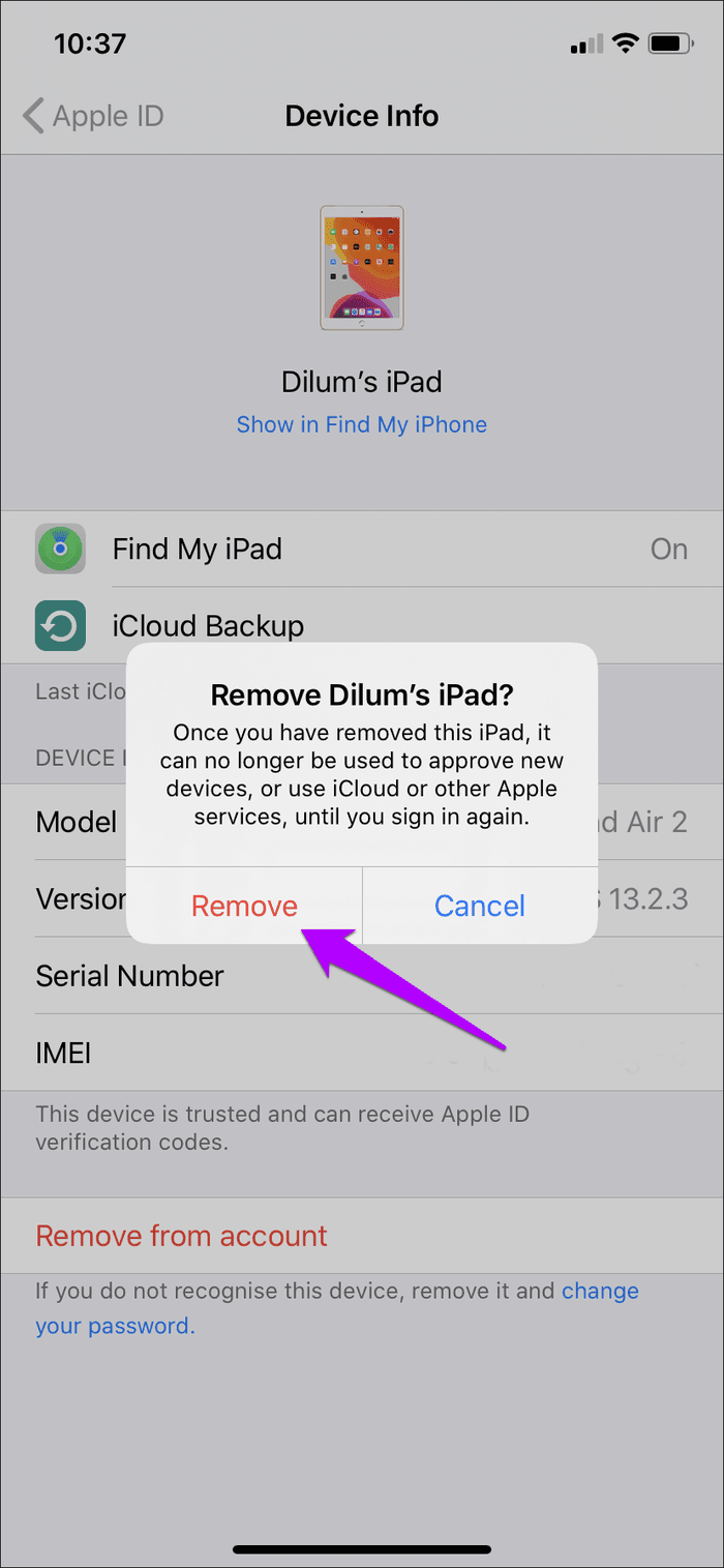 Eliminar dispositivo de Apple ID 4