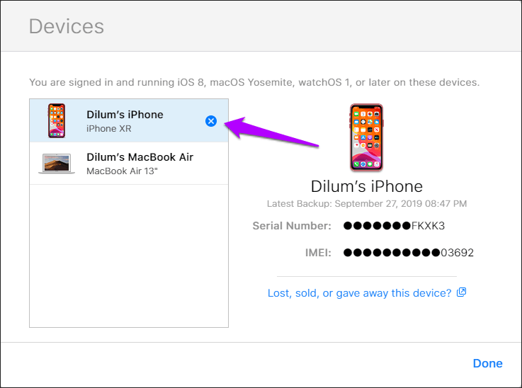 Eliminar dispositivo de Apple ID 13