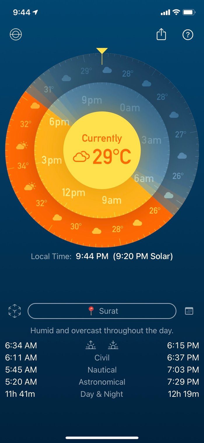 aplicación de reloj solar