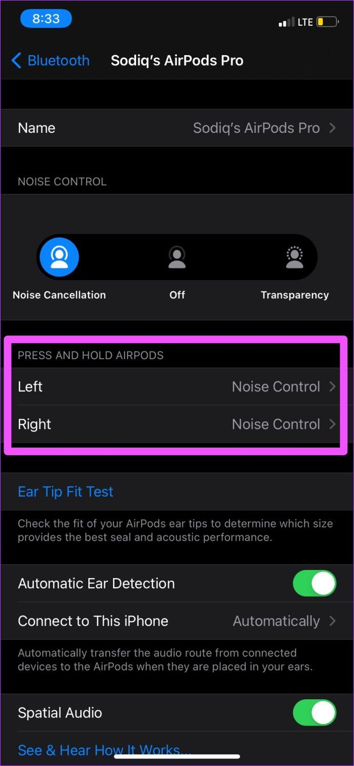 Arreglar los airpods que no alternan la cancelación de ruido 16