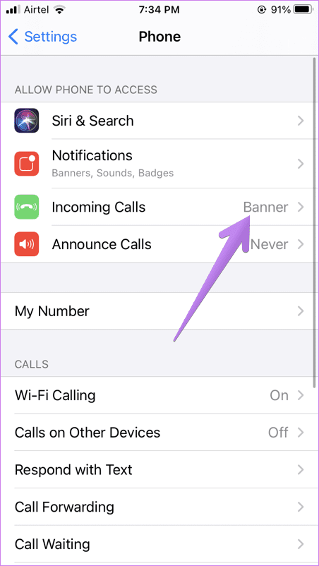 La pantalla de llamada entrante del iPhone no muestra 3