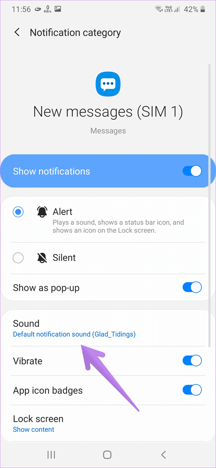 Asignar tono de texto a contactos en Android 16