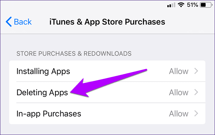 Desactivar restringir eliminar aplicaciones iOS 12 8