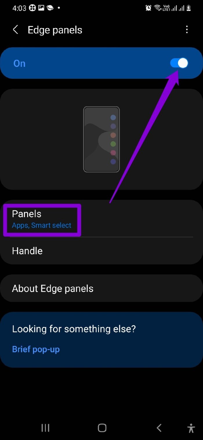 Configuración del panel Edge en Samsung