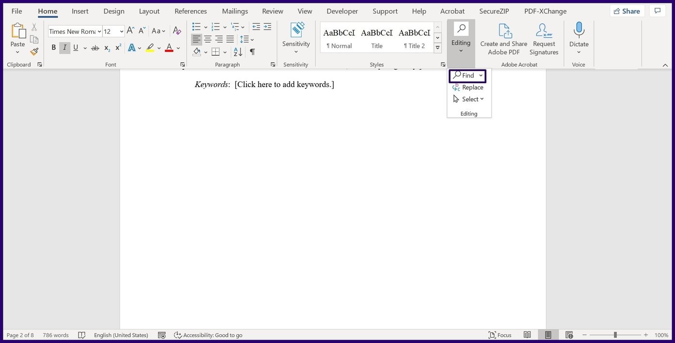 Cómo usar Buscar y reemplazar en Microsoft Word Paso 9