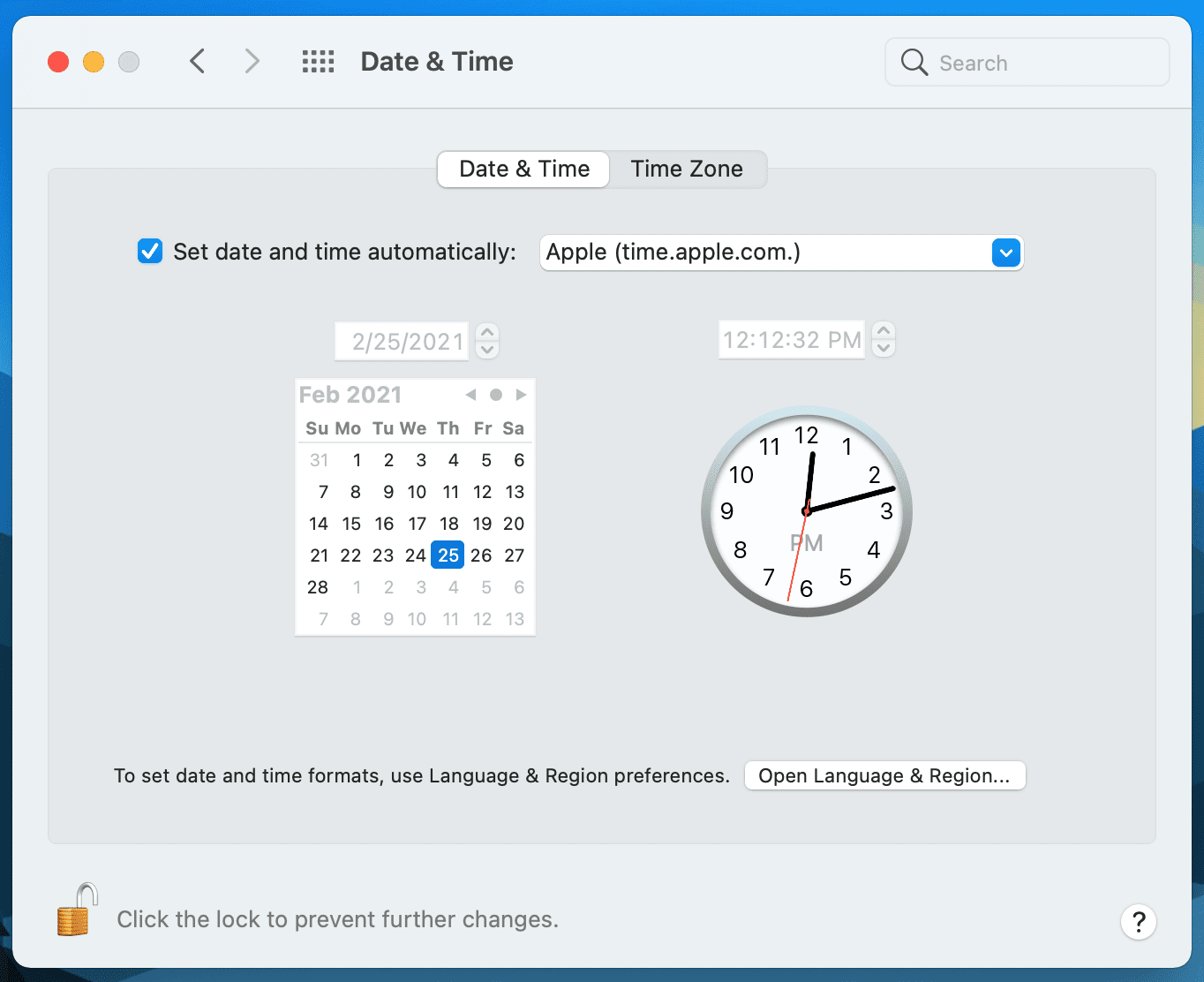 cambiar fecha y hora en mac